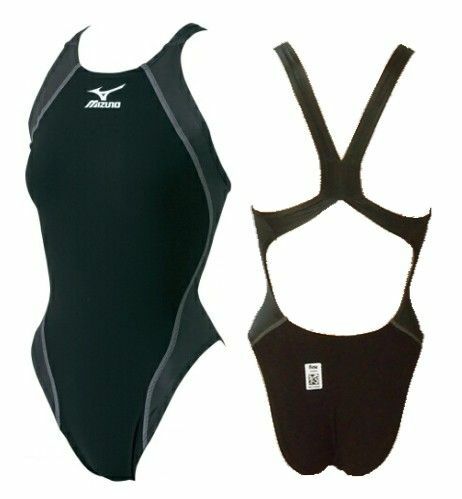 ミズノ女子ハイレグ競泳水着MX-01(85ND008)ブラック×グレー130サイズ