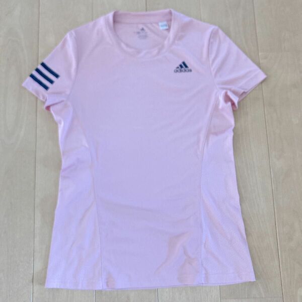 adidas 半袖Tシャツ　L size ピンク　テニス