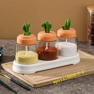  seasoning container seasoning container stocker storage case kitchen storage preservation container spice bottle salt .. condiment sugar soy sauce 3 piece set 