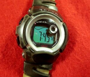 BR5M7) * work properly wristwatch free shipping ( outside fixed form )*TELVAteruba* digital chronograph 