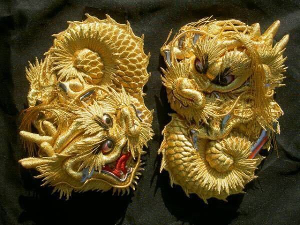 ★Precio especial para agradecimiento @Aun bordado de dragón dorado @Taiko stand Artículos del festival Sukajan adornos hechos a mano por artesanos, Artículos hechos a mano, interior, bienes varios, ornamento, objeto