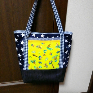  special sale being carried out! handmade * pouch attaching tote bag *32×37×12*.... George * yellow 