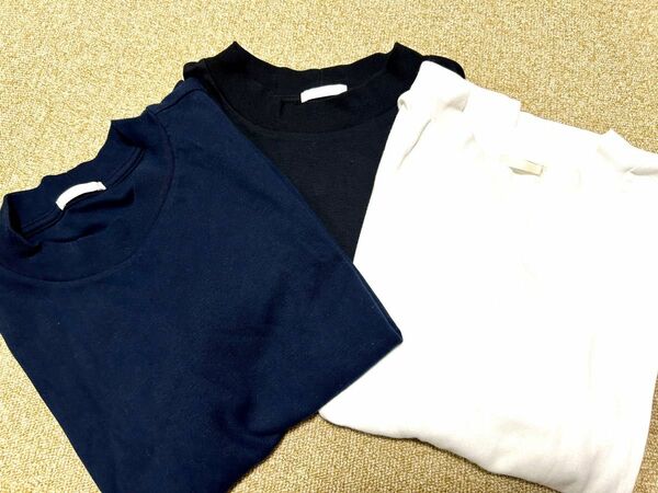 【美品】GU 3枚セット　白紺黒　 コットン　Tシャツ　半袖