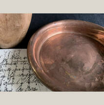 フランス 1920-50s ブロンズ 銅 トレイ 皿 丸皿 緑青 真鍮 金属 器 陶器 ヴィンテージ 美術 骨董 アンティーク 3_画像6