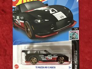 ホットウィール 否単品 ’15 MAZDA MX-5 MIATA マット黒 HotWheels マツダ MX5 ミアータ HW MODIFIED スパルコ sparco グレッディ GReddy