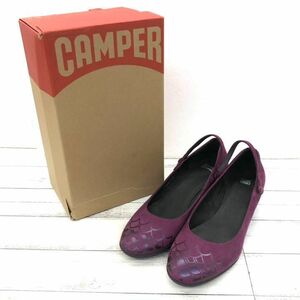 CAMPER カンペール パンプス ヒール スウェード 紫 パープル EU39 24.5cm ストラップ 21847-004