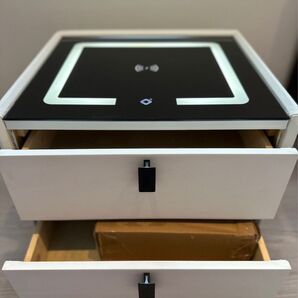 スマートテーブル テーブルに置くだけ充電可!収納あり!