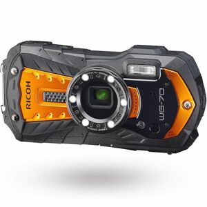 RICOH WG-70 オレンジ リコー本格防水デジタルカメラ 14m防水 (連続2時間) 1.6m耐衝撃 防塵 -10℃耐寒 アウトドアで