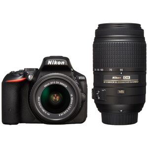 Nikon デジタル一眼レフカメラ D5500 ダブルズームキット ブラック 2416万画素 3.2型液晶 タッチパネルD5500WZBK