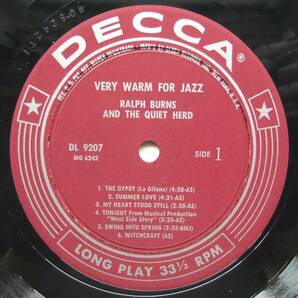 ◆ RALPH BURNS / Very Warm For Jazz ◆ Decca DL 9207 (red:dg) ◆の画像3