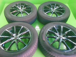 PCD100 A-TECH SCHNEIDER 7j/+48 ハブ約67㎜ ブリヂストン ブリザックDM-V3 225/60R17 約9分山 製造19年 4本セット! 中古