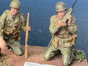 New1／35タミヤのアメリカ歩兵偵察　完成品　男前塗り