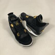 NIKE ナイキ ジョーダン4 AIR JORDAN 4 RETRO ガールズ ROYALTY (BG) BLACK/GOLD US 4.5Y 23.5cm 黒金 ブラックゴールド_画像2