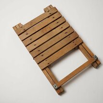 フランス アンティーク フォールディングチェア 木製 折り畳み椅子 スツール ヴィンテージ[B154]古道具 古家具_画像5