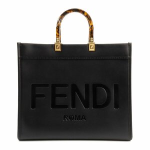 FENDI フェンディ フェンディ サンシャイン ミディアム 8BH386ABVLF0KUR ショッパー トートバッグ レザー ブラック×べっ甲