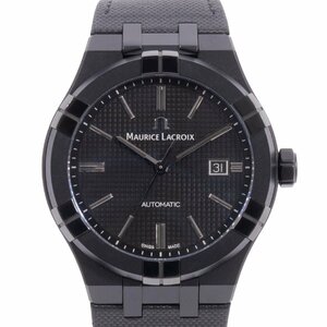 [1 years guarantee ]MAURICE LACROIX Morris *la black aAIKON Automatic 42mm AI6008-PVB01-330-1 PVD SS× leather black self-winding watch wristwatch 