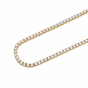 K18 tennis necklace diamond 10.51ct pendant 41cm 16g Gold small articles jewelry accessory 