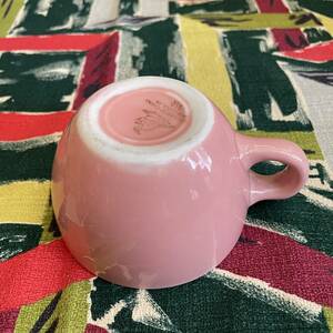  rare! 50's~ pink color restaurant wear America antique heavy mug USA made Vintage tableware / furniture Pyrex Mid-century 