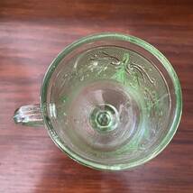 希少！ 20's〜30's アメリカアンティーク　緑色ガラスマグカップ　アールヌーボー　USAヴィンテージ食器/40'sフランス英国イギリス雑貨_画像4