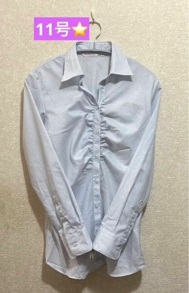 ハート メイド シャツ レディースブラウス　タグ付き　形態安定　11号　L ドレスシャツ 長袖シャツ