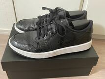 美品★27cm★Nike Air Jordan 1 Low Golf black Crocodile Skin AJ1 ナイキ エア ジョーダン ロー ゴルフ ホワイト クロコダイル スキン 黒_画像2