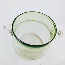 さっぽろガラス ガラス花壷 鍋型 花瓶 一輪挿し 花器 茶道具 花道具 クリスタル風 ヴィンテージ アンティーク レトロ 陶器 骨董 小壺_画像8