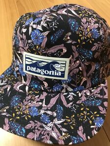 新品並 美 patagonia パタゴニア キャップ 帽子 ハット 総柄 花 フラワー ボタニカル ブラック ウェーブタグ