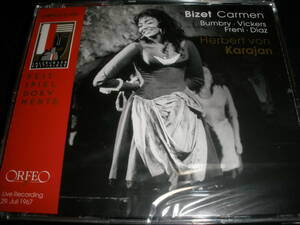 廃盤 カラヤン ビゼー カルメン ライヴ バンブリー ヴィッカーズ フレーニ ウィーン ザルツブルク 1967 Bizet Carmen Karajan LIVE ORFEO