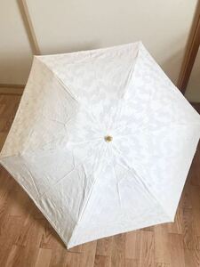  unused Kyoto parasol embroidery folding umbrella race white 