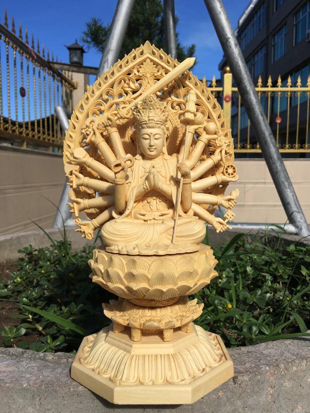 特価☆美品☆極上の木彫 仏教美術 精密彫刻 仏像 手彫り 極上品 千手