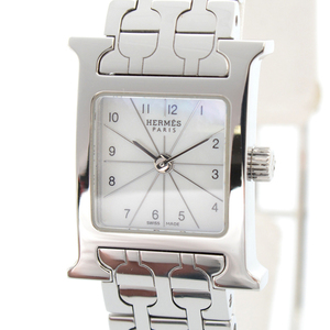  Hermes wristwatch lady's H watch Mini shell face battery type quarts stainless steel HH1.110 HERMRS used 