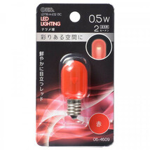 OHM LEDナツメ球装飾用 T20/E12/0.5W/2lm/クリア赤色 LDT1R-H-E12 13C_画像3
