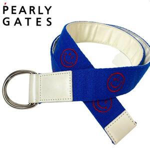 PEARLY GATES パーリーゲイツ リングベルト ブルー ニコちゃん刺繍