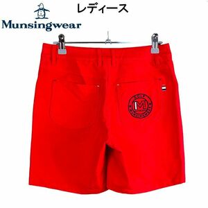 MUNSING WEAR マンシングウェア ストレッチショートパンツ 7 レッド レディース ゴルフウェア 2308‐NP‐7730