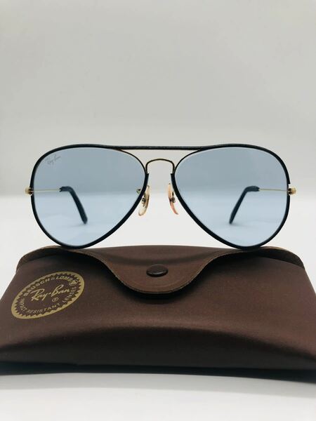 RayBan B&L ボシュロム USA vintage leathers Blue Changeable (ブルー 変更可能) outdoorsman サイズ　58口14 (Rare Model )米国製