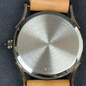 Vie ハンドメイドウォッチ ストライプキャンバス文字盤 手作り腕時計 ブルーの画像4