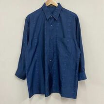 SUNJOKER サンジョーカー 長袖シャツ ドレスシャツ 柄シャツ サイズL ブルー 青 メンズ トップス 最落なし （I7）_画像1