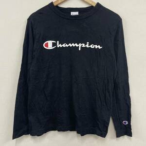 Champion チャンピオン 長袖Tシャツ 長袖カットソー ロンT サイズS ブラック 黒 メンズ トップス 最落なし （N7）