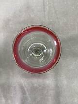 7＃B/1868　氷コップ ウランガラス 吹きガラス 大正ロマン 赤縁 レトロ　60サイズ_画像5