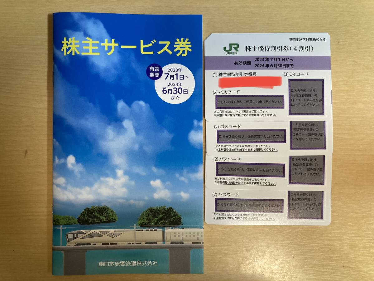JR東日本株主優待割引券2枚、株主サービス券(有効期限2024年6月30日