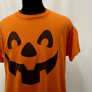 USA古着 80s SCREEN STARS プリント Tシャツ アメリカ製 メンズXLサイズ / パンプキン ハロウィン オレンジ 80年代 ヴィンテージ かぼちゃ