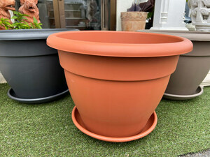  Holland made planter tolino-E saucer attaching 2 piece set φ60cm H42cm round light weight 20 number corresponding plant pot resin made stylish [ special sale goods ]