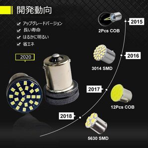 『送料無料』S25シングル球 LED P21W BA15S 1156 G18 超高輝度 24連SMD ランプ ウィンカー バック ホワイト 白 YO ライト バルブの画像5