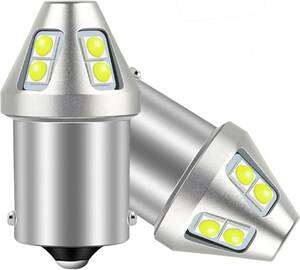 『送料無料』S25 LED シングル バックランプ ホワイト 白 6000K 1156 G18 BA15S 12V21W P21W ピン角180度 LEDバルブ 電球 ライト　2個　Ho