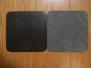  Europe leather ( Portugal made ) cow leather square Coaster black 