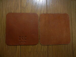  Europe leather ( Portugal made ) cow leather square Coaster Brown 