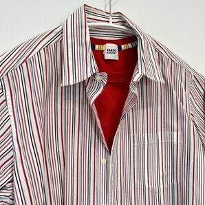 美品2点セット★タケオキクチ半袖シャツ+半袖TシャツLサイズ★赤×茶×黒ストライプ
