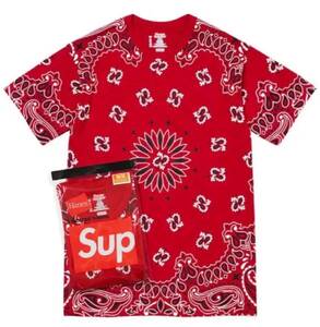 Supreme Hanes Bandana Tees バンダナTシャツ　S red