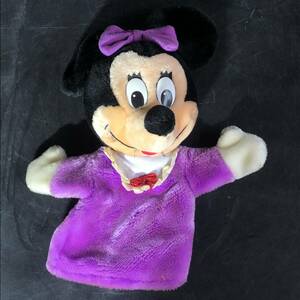  minnie hand puppet purple Showa Retro Disney tag equipped soft toy 