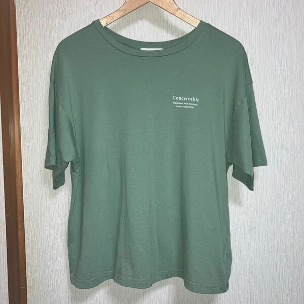 エヘカソポ　グリーン系Tシャツ　バックプリント